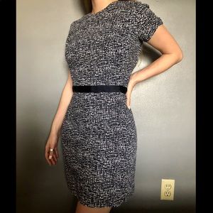 Navy Blue and White Mini Dress